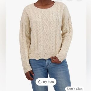 Women's Lucky Brand  Cream Cable Knit Sweater
